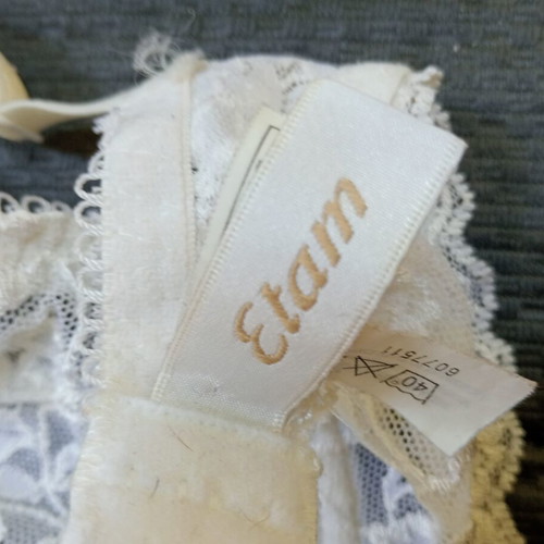 Etam white lace bra, semi-transparent, size 75C
