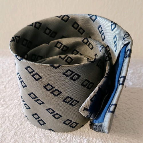 Romerta Danieli men's tie gray with blue, new, 100% polyester