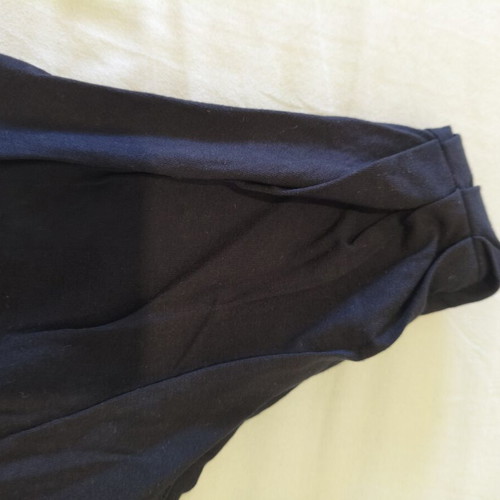 Black elastic mini dress with one shoulder and ruched side, size M, like new