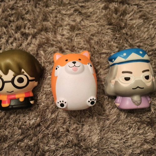 Antistress Squeezie Harry Potter Figures and Orange Cat new