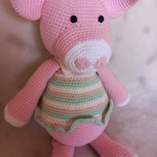 Amigurumi pig large new, handmade knitted doll