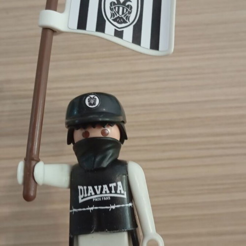 Playmobil PAOK Fan Figure with Team Flag like new
