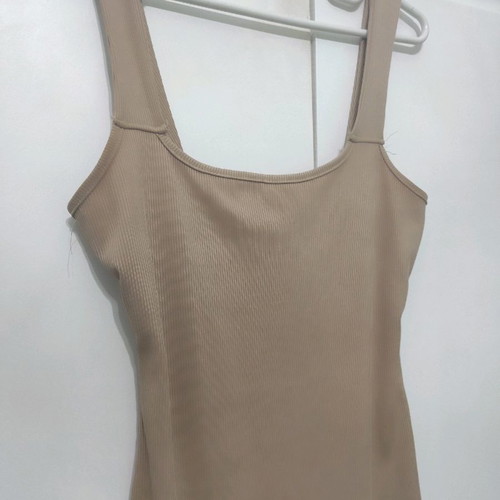 Ribbed midi dress Small-medium dark beige with box Shein