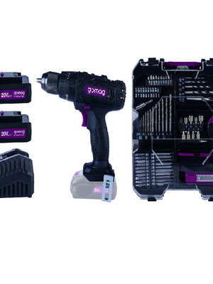 Gomag GO-CSK74/2 Cordless Impact Drill 20V with 2 Batteries and 74 Accessories