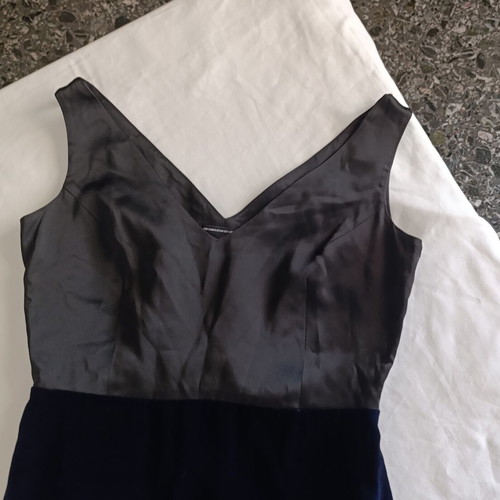 Maxi evening dress CHINÉ two-tone black and blue size 2 medium like new