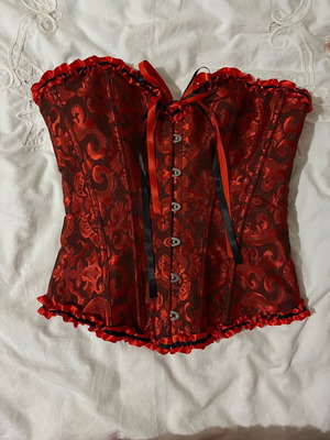 Shein corset new black and red size S