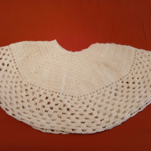 Handmade knitted cape unfinished