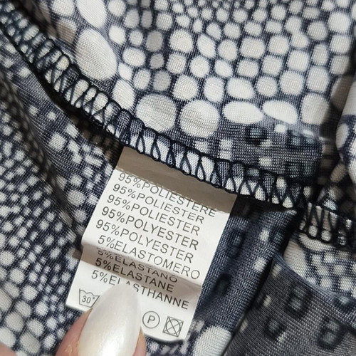 Swim fabric palazzo pants like new, dark blue-white, size M-L