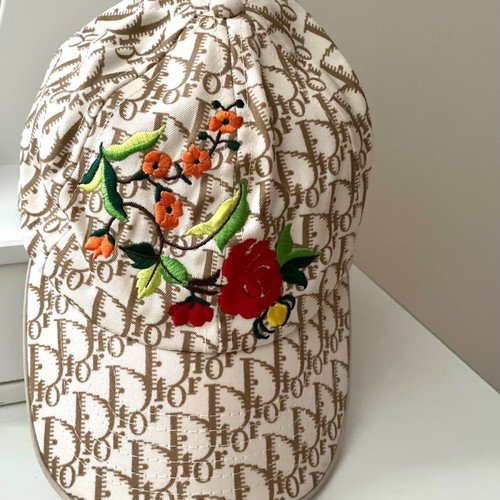 Christian Dior hat used with casual design and embroidery