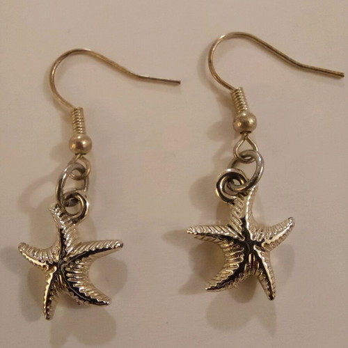 Starfish earrings like new, silver