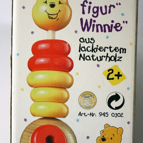 Vintage 90's Winnie the Pooh wooden toy Eichhorn Germany new