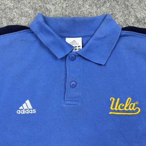 Adidas UCLA Bruins Polo XL used, blue colourblock Y2K preppy retrosport