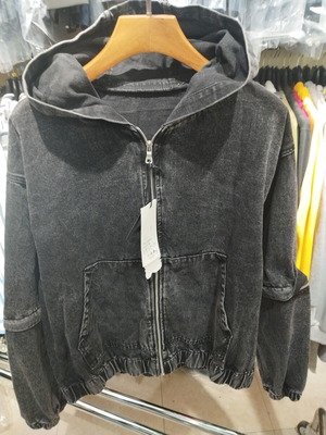 Men's Jacket Hoodie with Detachable Sleeves AD8596A New Black