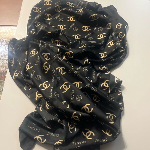 Authentic Chanel Paris scarf like new, black