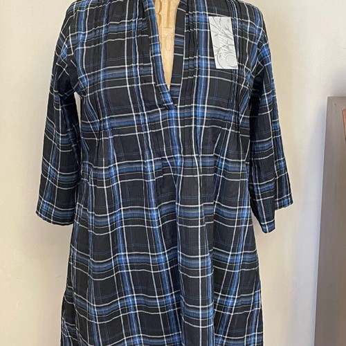 Blue checkered dress large / xl new