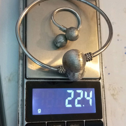 Lalaunis A21 925 silver bracelet and ring set used