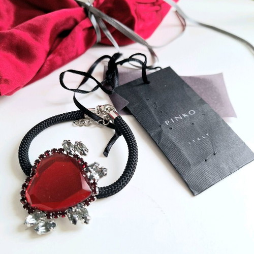 Pinko heart bracelet new with tag, black and red