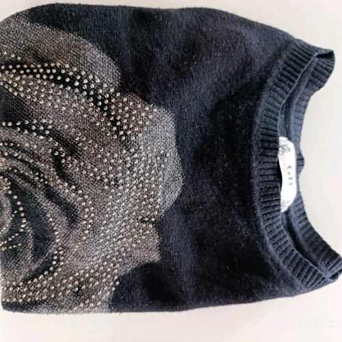 Long Batwing Knit Sweater cashmere blend like new, size M, black