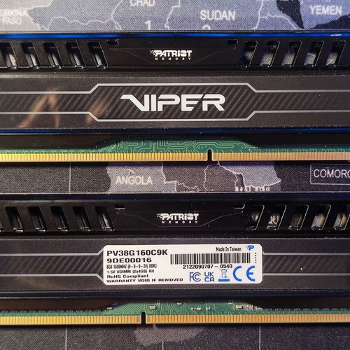 Patriot Viper DDR3 Memory 8GB (2x4GB) 1600MHz used