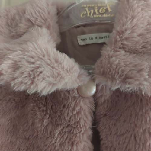 Two In A Castle Pink Fur Jacket like new, size 6 years