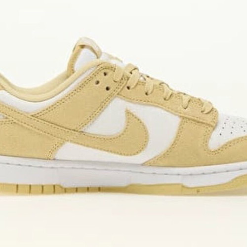 Nike Dunk Low Retro white leather with beige suede sneakers like new size 47