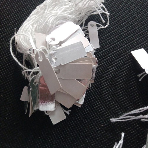 Tags with silver backing, pack of 1000 pieces