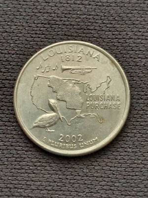 1/4 Dollar 2002 Coin from USA used