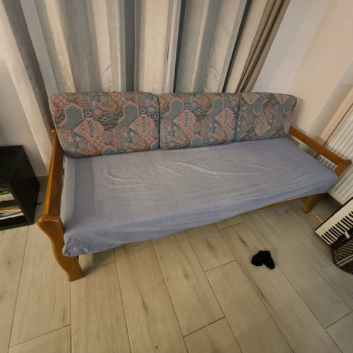 Sofa bed used with mattress and storage drawer