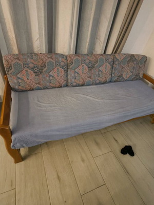 Sofa bed used with mattress and storage drawer