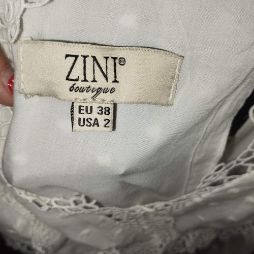 ZINI Boutique white romantic lace dress, size 38