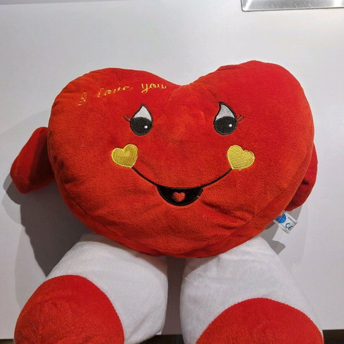 Plush Heart 35 cm like new, red with white legs