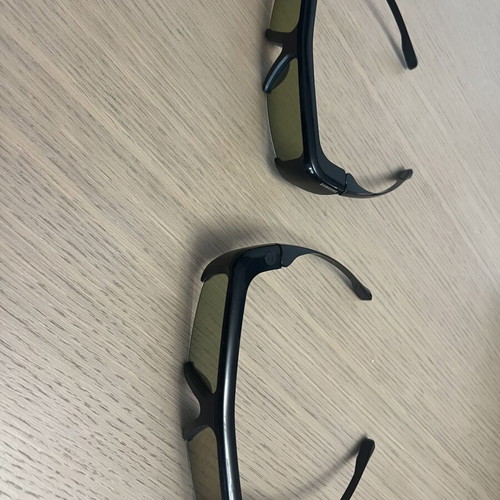 Samsung 3D glasses used, 2 pairs, one with lens defect