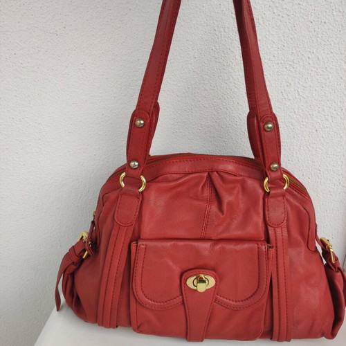 French Connection shoulder bag genuine leather like new coral