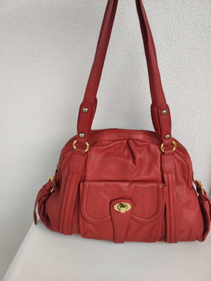 French Connection shoulder bag genuine leather like new coral