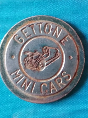Gettone Mini Cars metal token used, Italy 1970s-1980s