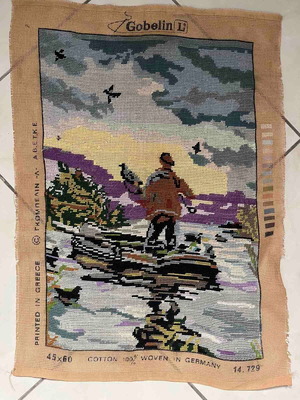 Handmade embroidery The Hunter like new