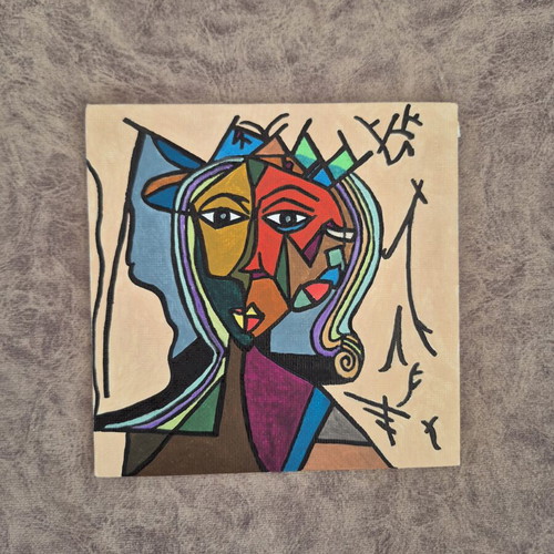 Painting on cardboard with tempera, new