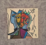 Painting on cardboard with tempera, new