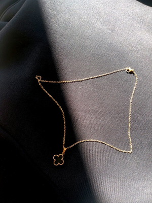 Women's necklace new stainless steel black and gold