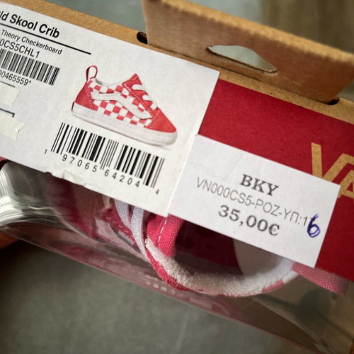 Vans baby shoe pink checkerboard like new, size 16