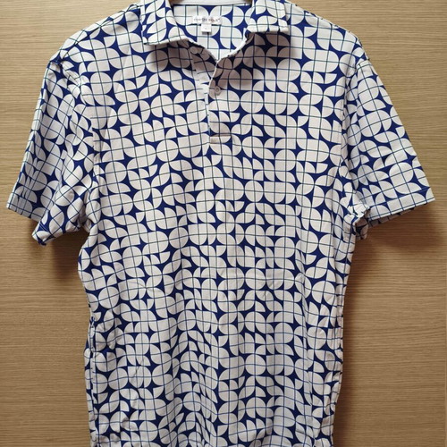 Polo Cotton Doux size L like new, blue and white