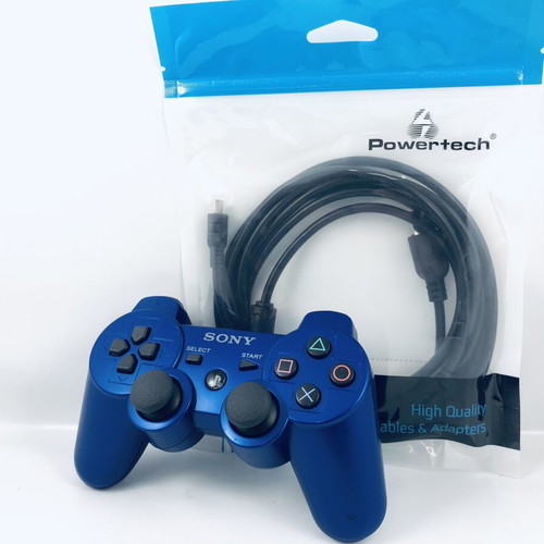 Blue PS3 PlayStation 3 controller with 3m charging cable VX7 165