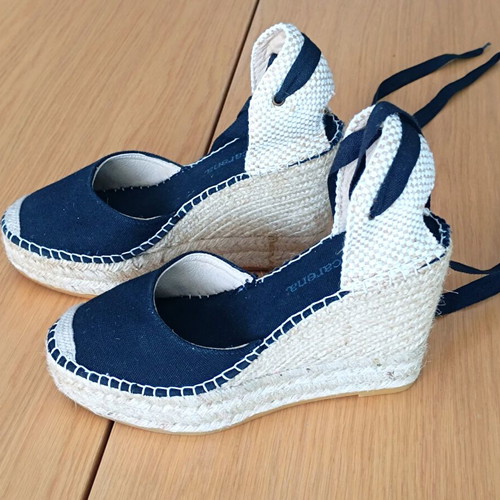 Macarena Alba50-GR Women's Espadrille Platforms Size 38 New