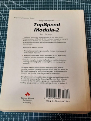 Programming with TopSpeed Modula-2 by Barry Cornelius used book