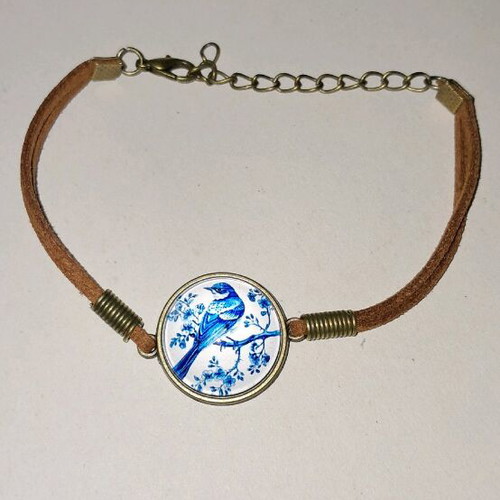 Bracelet with 3D pattern new, white and blue