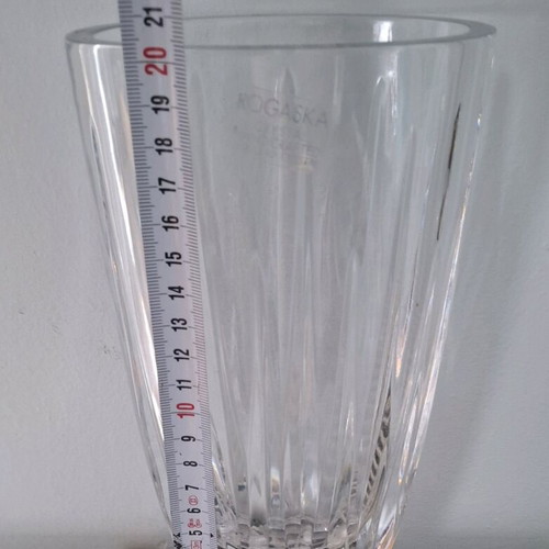 Rogaska crystal vase solid like new 20.5x7.5 cm
