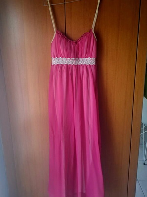Fuchsia Maxi Dress Shine 2gether like new with lace detail