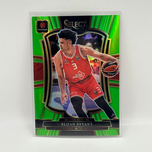 2025-26 Panini Select Euroleague Elijah Bryant Neon Green Hapoel #151 card new