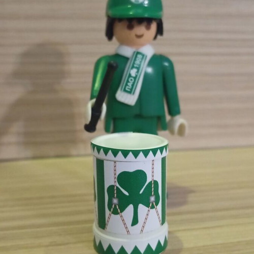 Playmobil Panathinaikos Fan Figure like new with drum