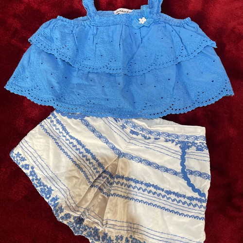 Baby set for girl 18 months 86 cm, used, shorts and sleeveless top